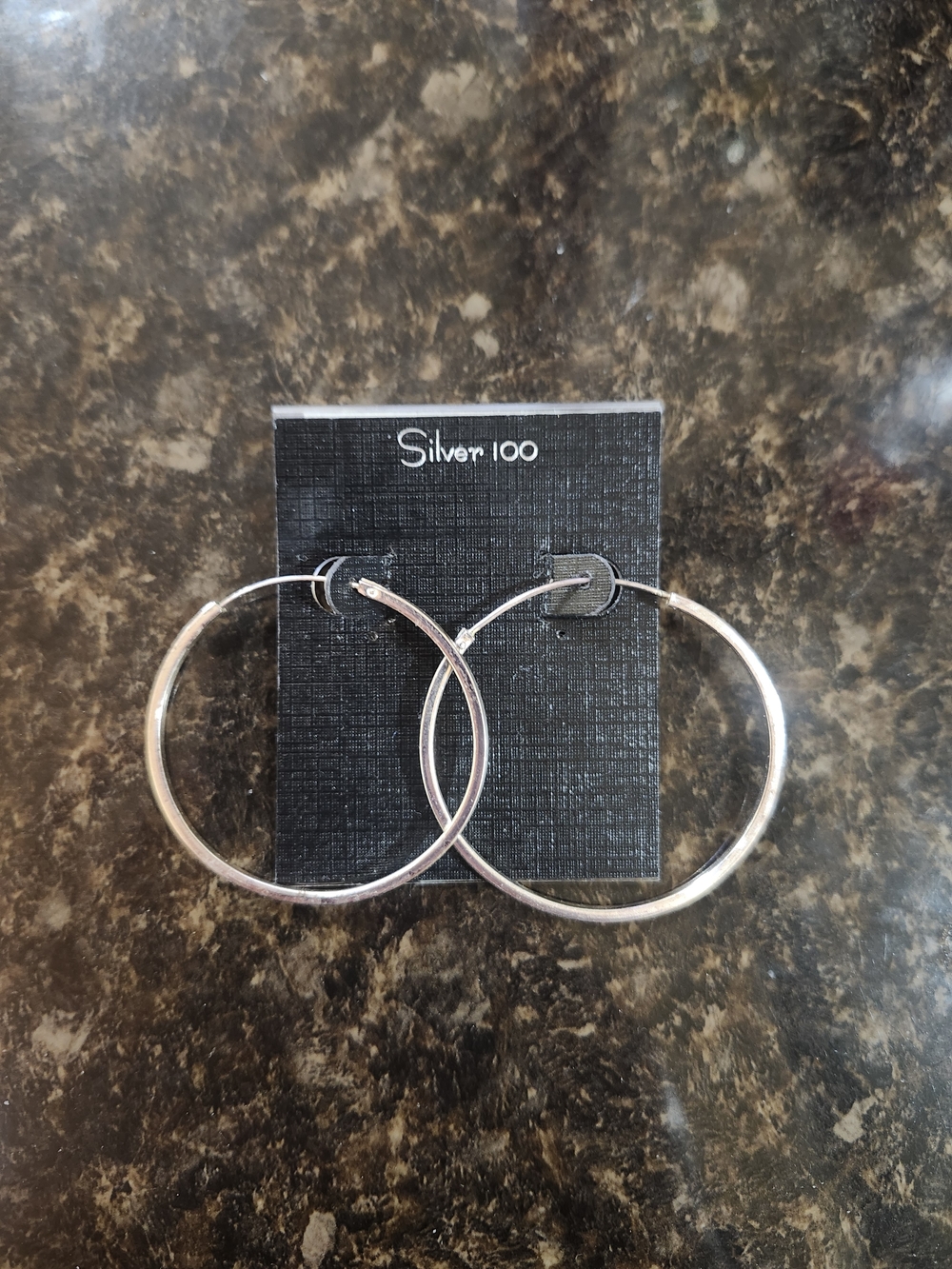 Silver 100 Smooth Silver Hoop Earrings